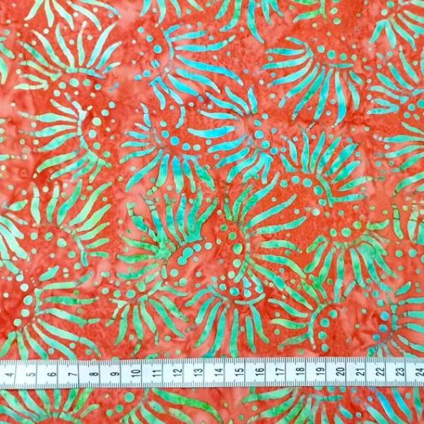 ORANGE TURQUOISE - Carmine - Batikstoff aus Indonesien